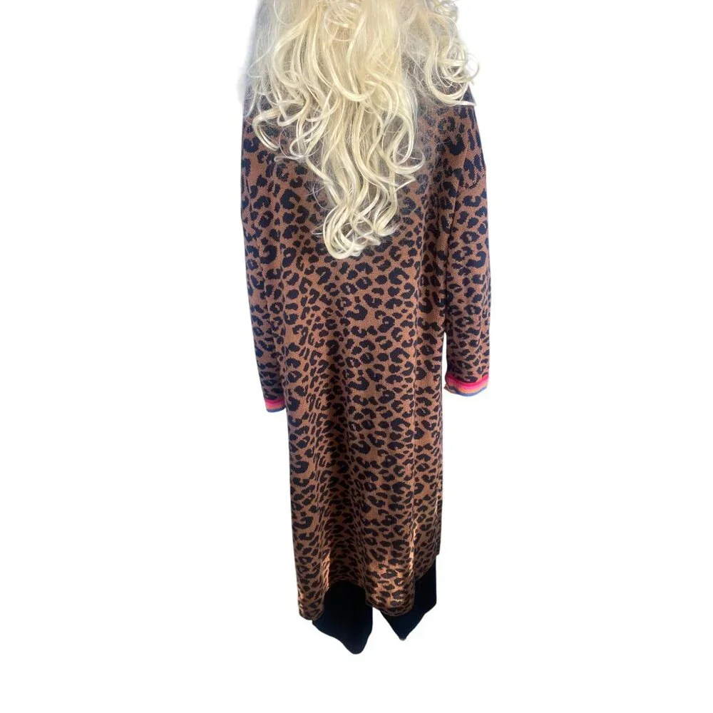 NWT Marine Layer Martha Sweater Coat Leopard Duster Cardigan L/XL Rare! - Picture 8 of 15